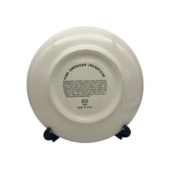 Vintage Wisconsin Dells Souvenir Plate 10” Ironstone Spin Original Made In USA - Picture 2 of 6